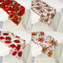 Double layer polyester cotton Christmas printing table flag 35 * 180cm Christmas table cloth